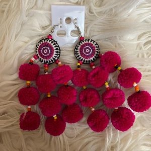 Handmade Hmong Pom Pom earring.